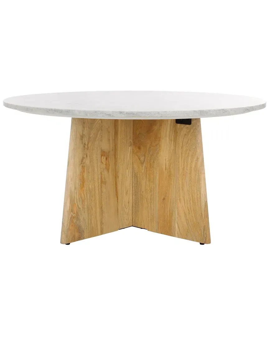 Madilynn Round Coffee Table - Natural, Marble