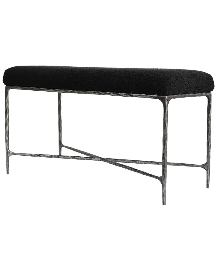 Mandy Rectangular Bench - Black, Boucle