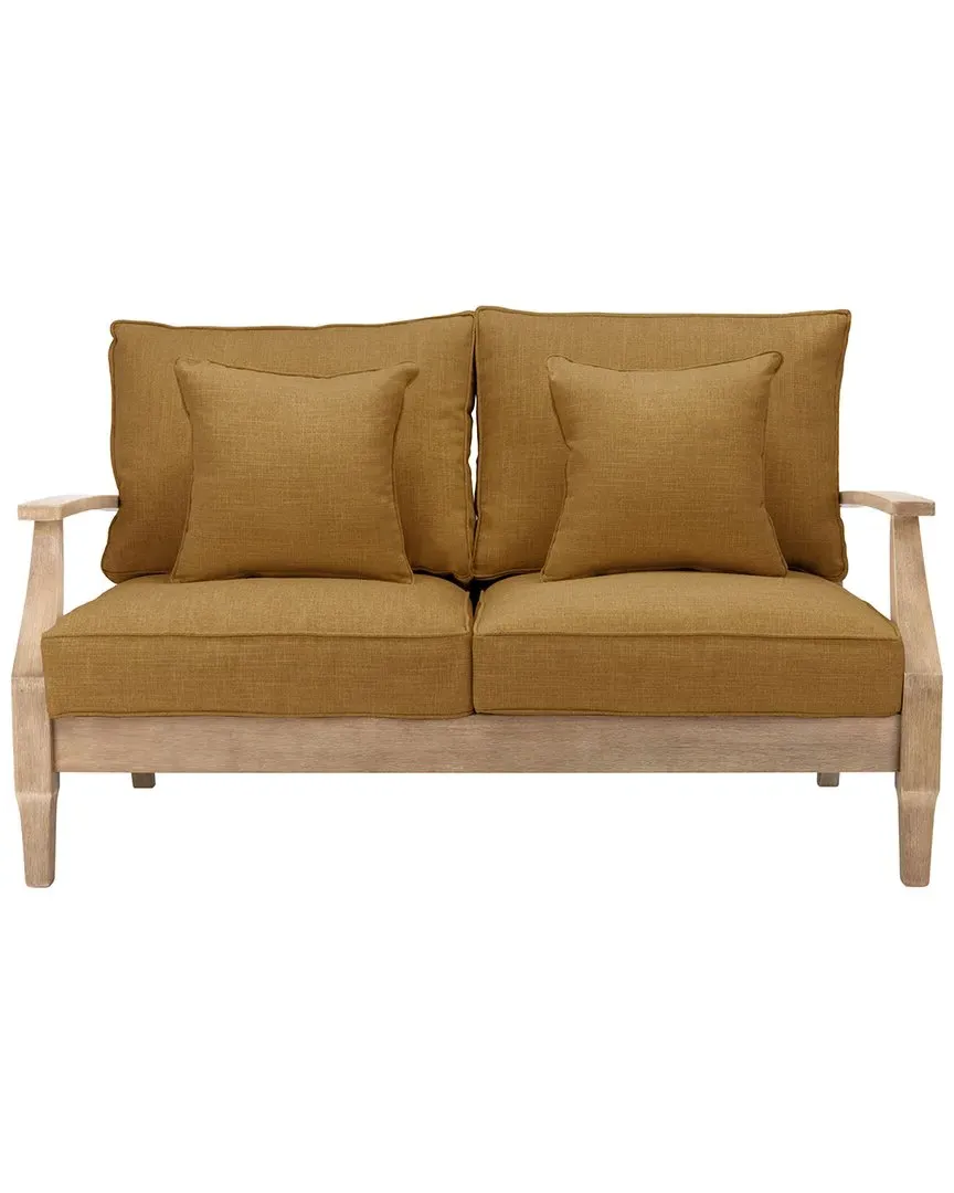 Martinique Wood Patio Loveseat - Natural Brown, Eucalyptus image