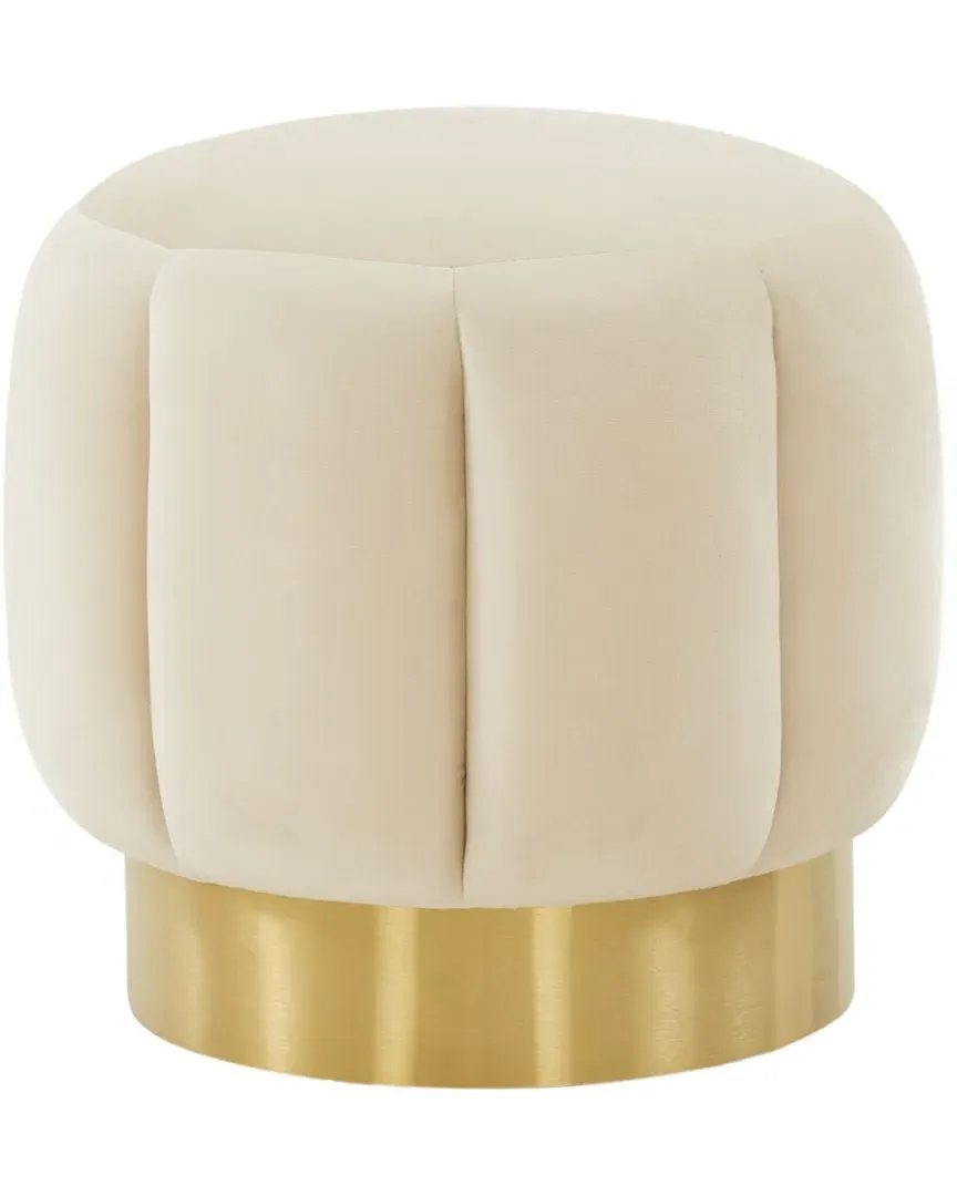 Maxine Channel Tufted Ottoman - Cream