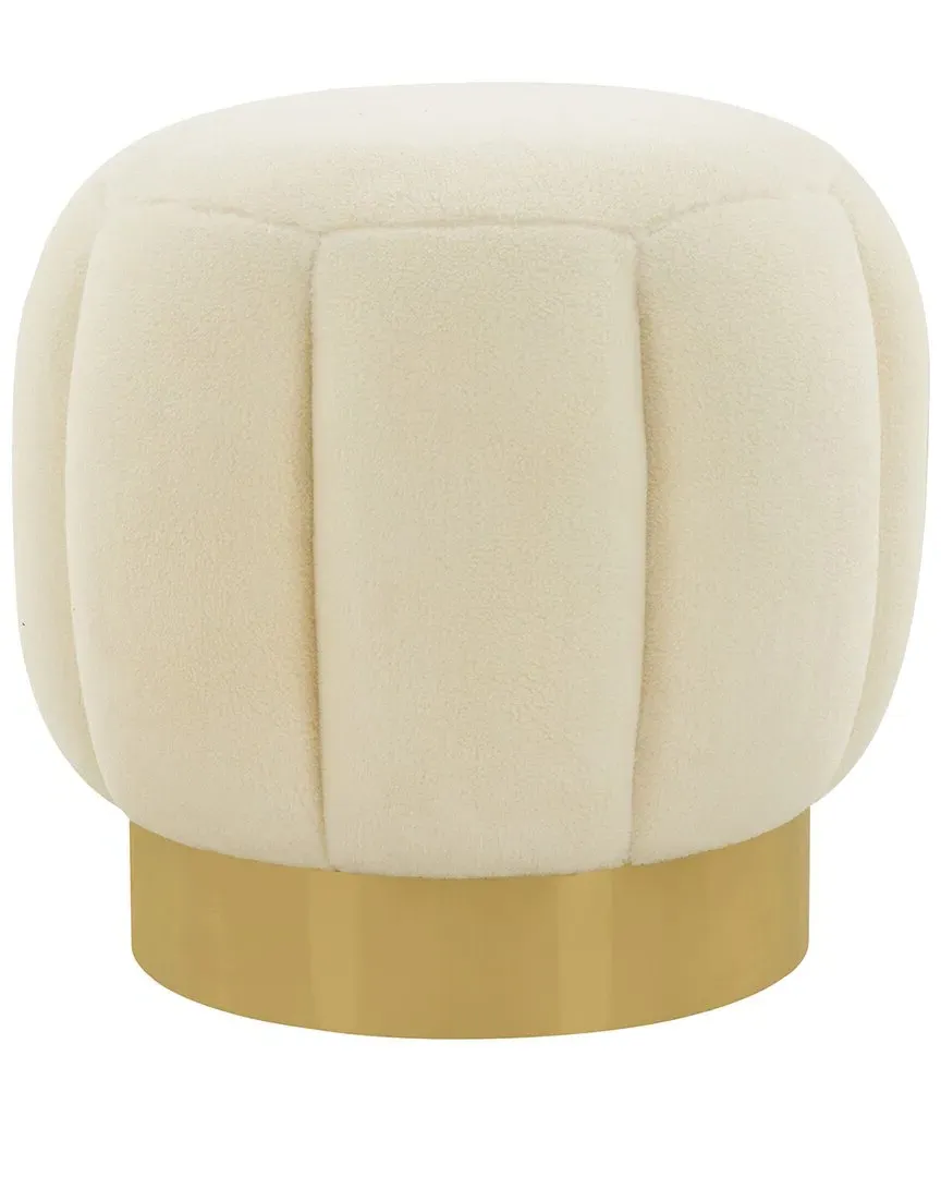 Maxine Channel Tufted Ottoman - Cream