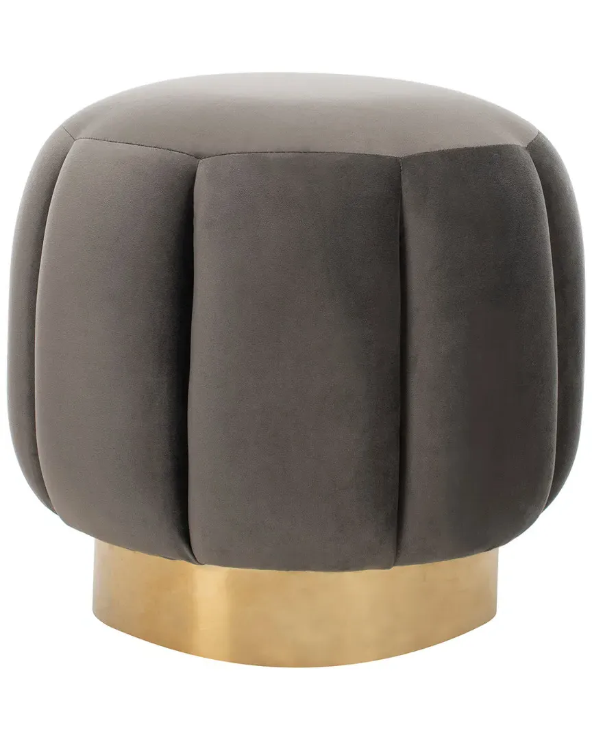 Maxine Channel Tufted Ottoman - Dark Grey