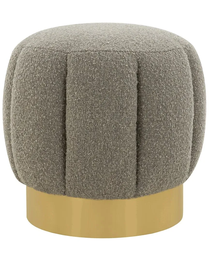 Maxine Channel Tufted Ottoman - Grey