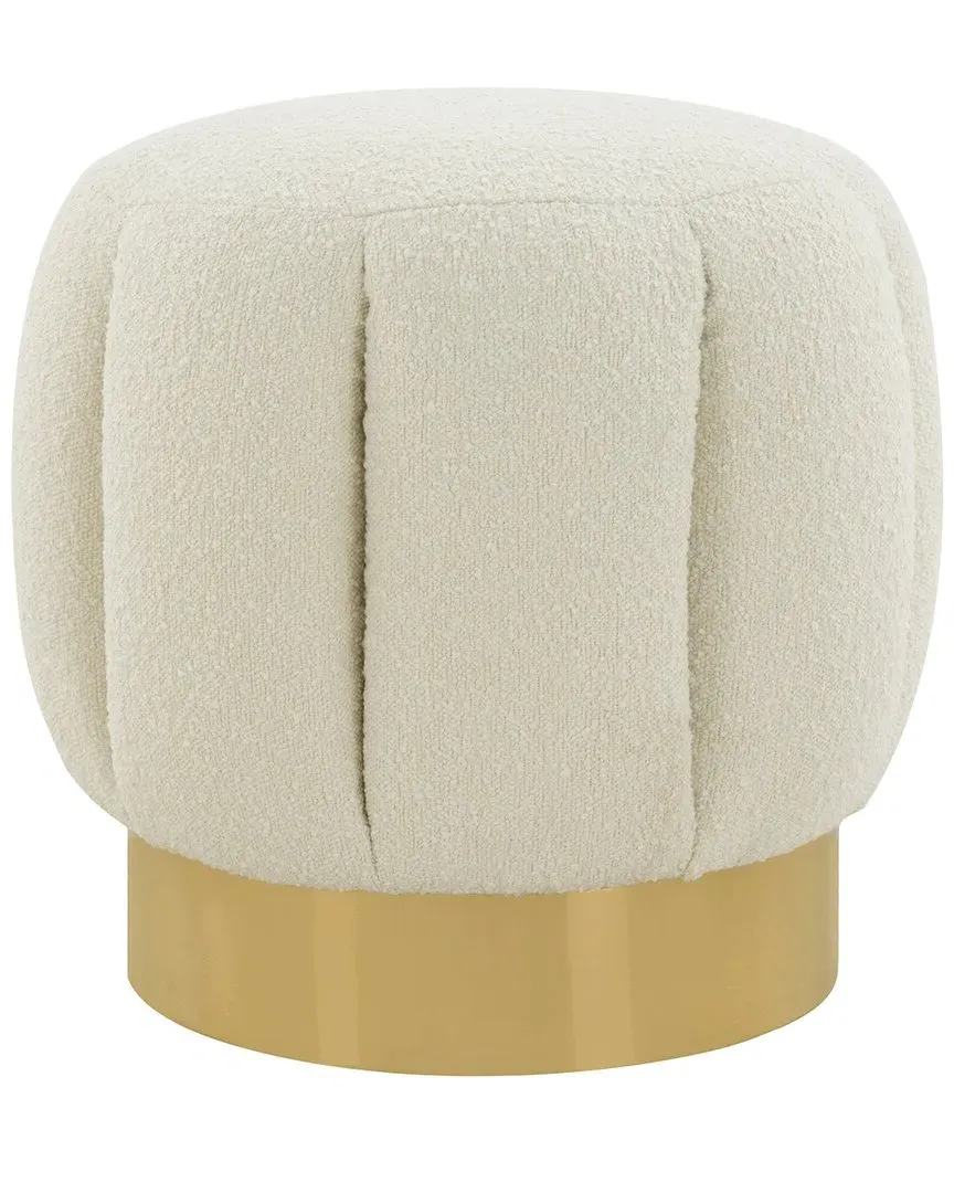 Maxine Channel Tufted Ottoman - Ivory