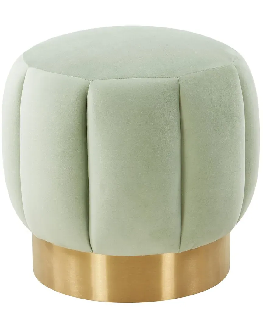 Maxine Channel Tufted Ottoman - Mint