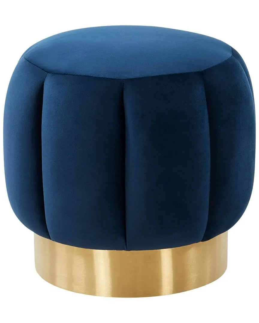 Maxine Channel Tufted Ottoman - Navy