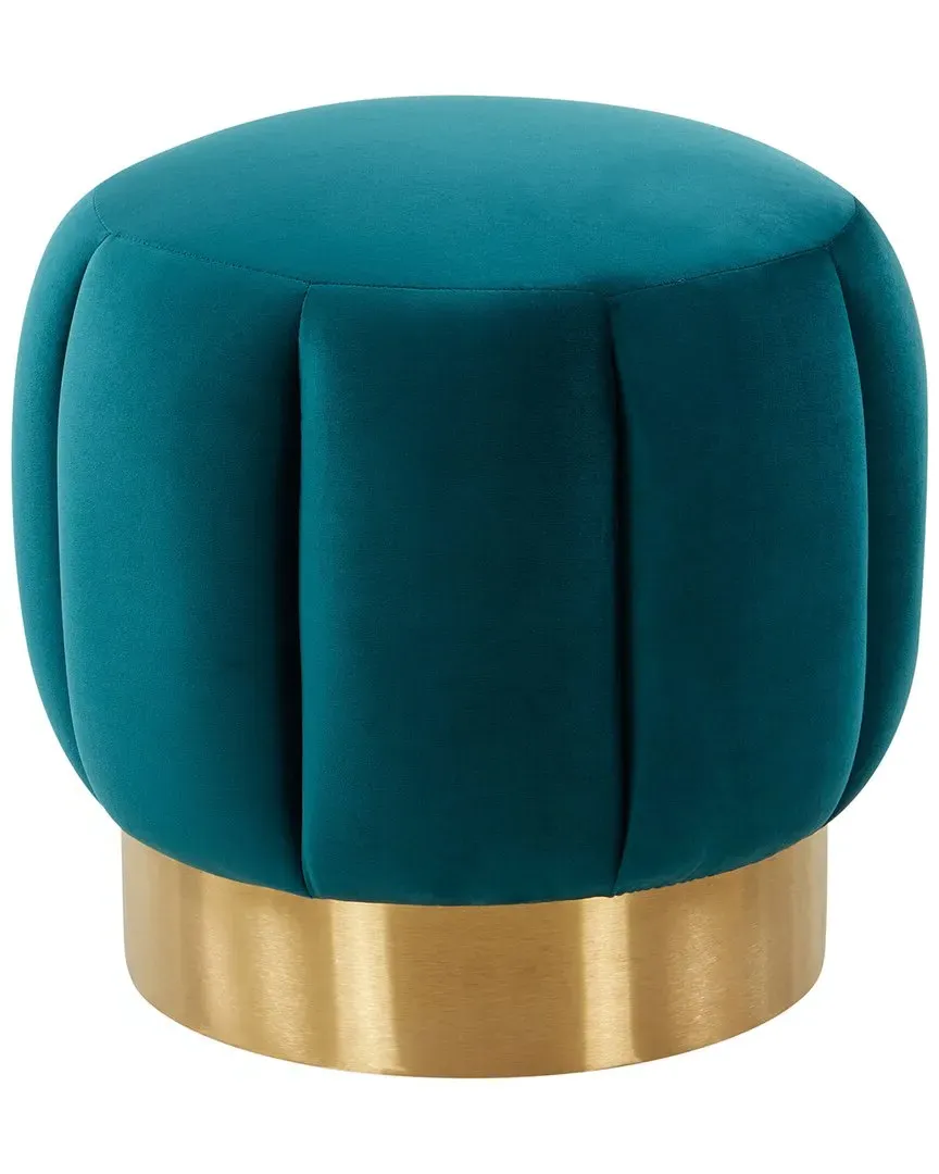Maxine Channel Tufted Ottoman - Petrol