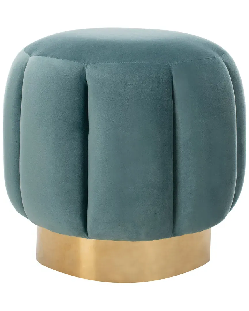 Maxine Channel Tufted Ottoman - Seafoam, Velvet image