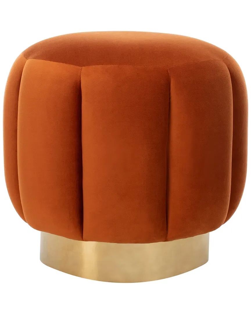 Maxine Channel Tufted Ottoman - Sienna, Velvet