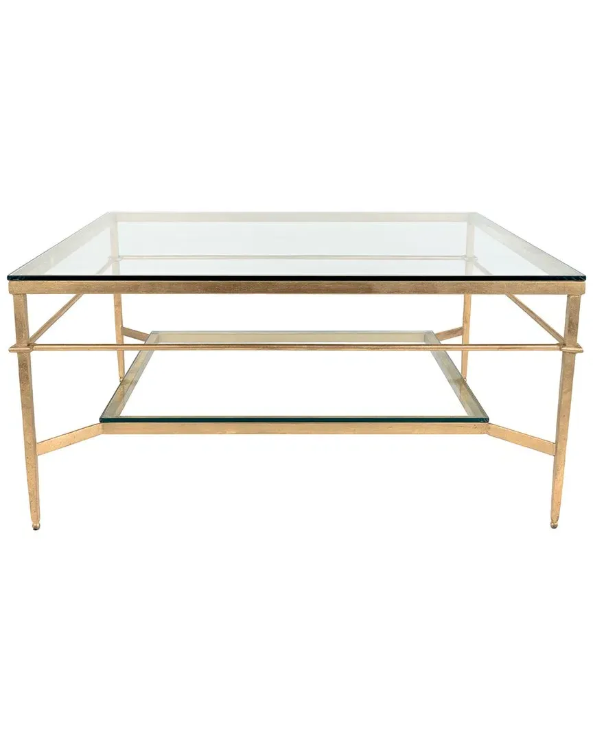 Mieka Square Cocktail Table with Storage - Gold, Iron