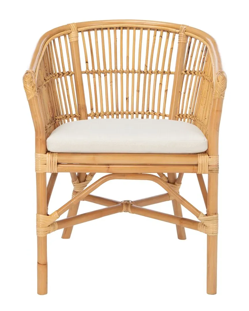 Couture Olivia Rattan Accent Chair with Cushion - Natural
