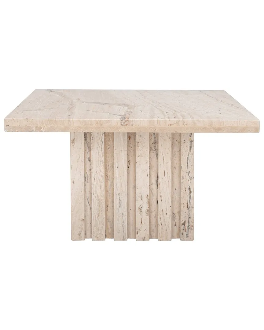 Olivia Square Accent Table - Off White, Travertine image