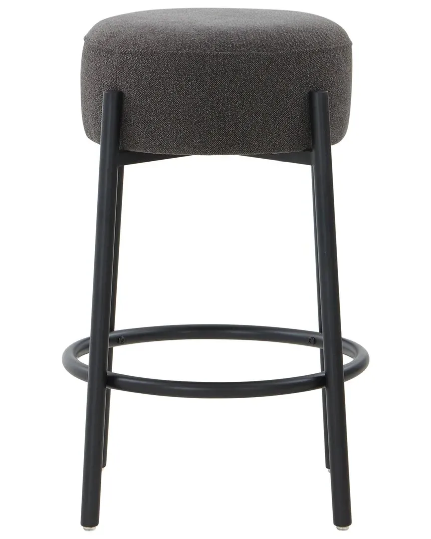 Paisleigh Counter Stool with Metal Legs - Charcoal, Boucle