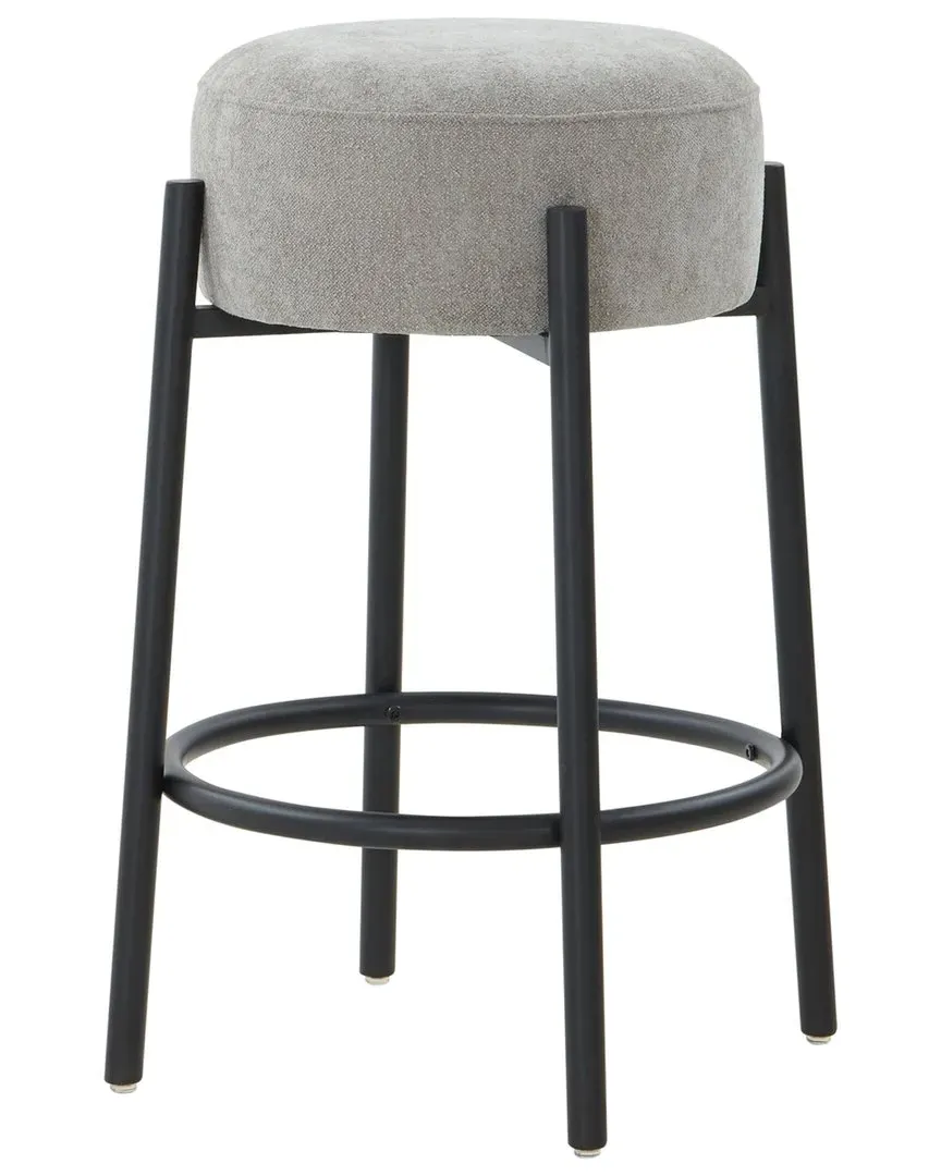 Paisleigh Counter Stool with Metal Legs - Grey, Boucle