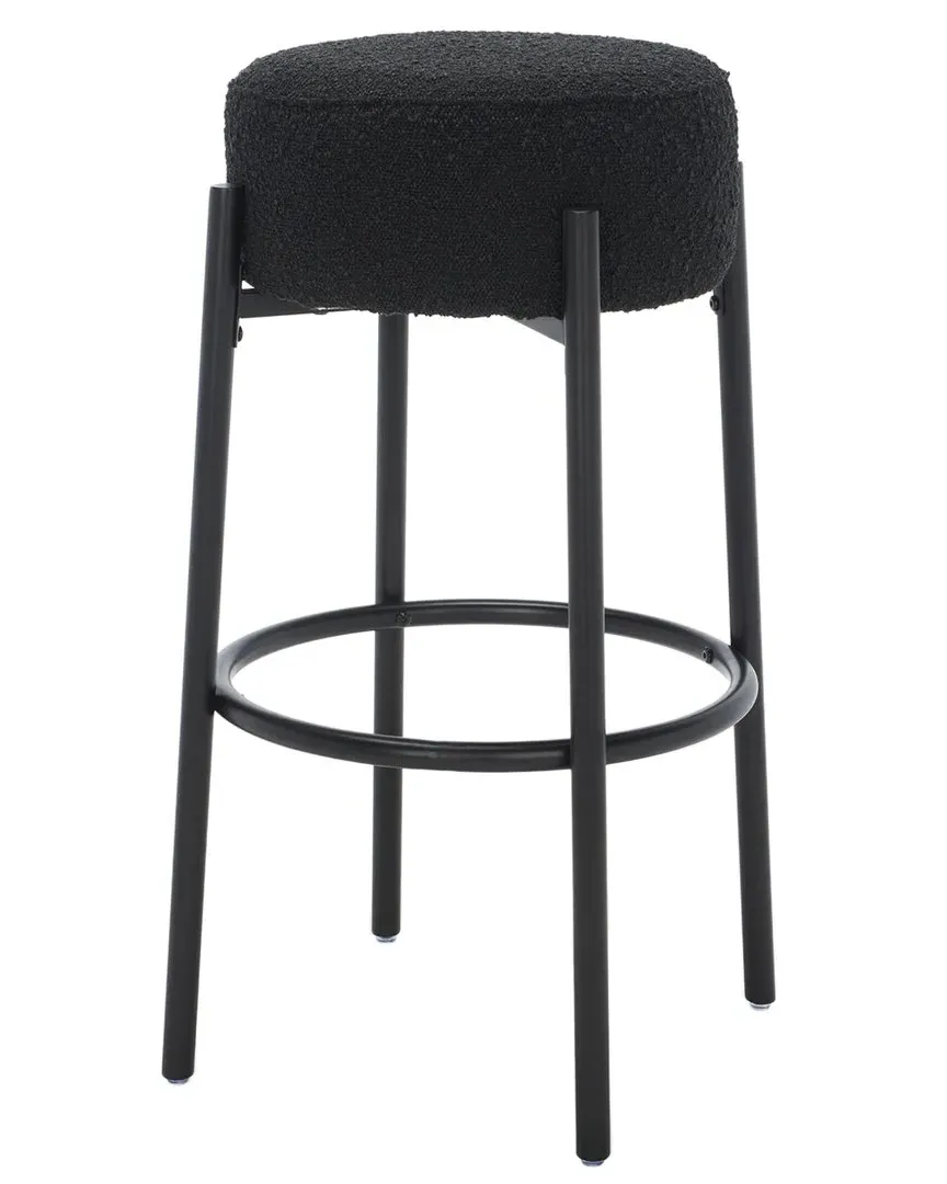 Paisleigh Metal Leg Barstool - Black, Boucle image