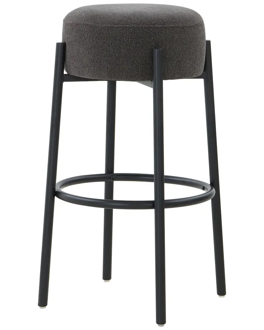 Paisleigh Metal Leg Barstool - Charcoal, Boucle