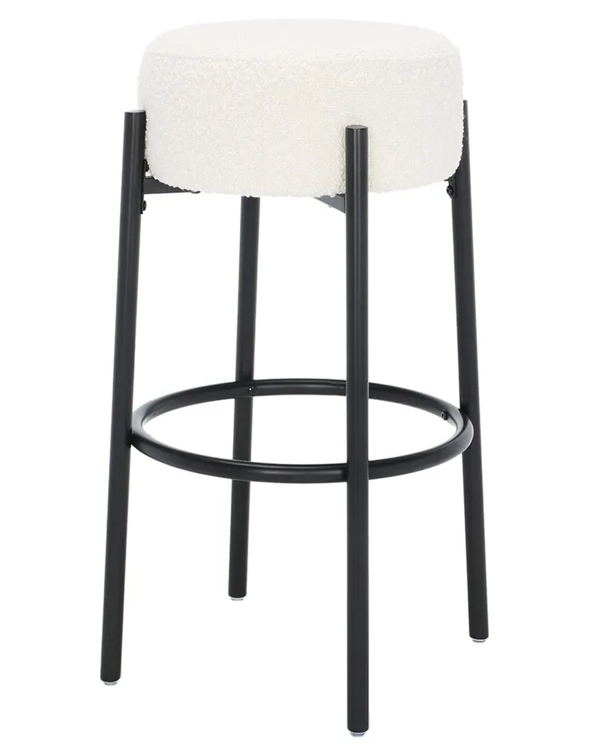 Paisleigh Metal Leg Barstool - Ivory, Boucle