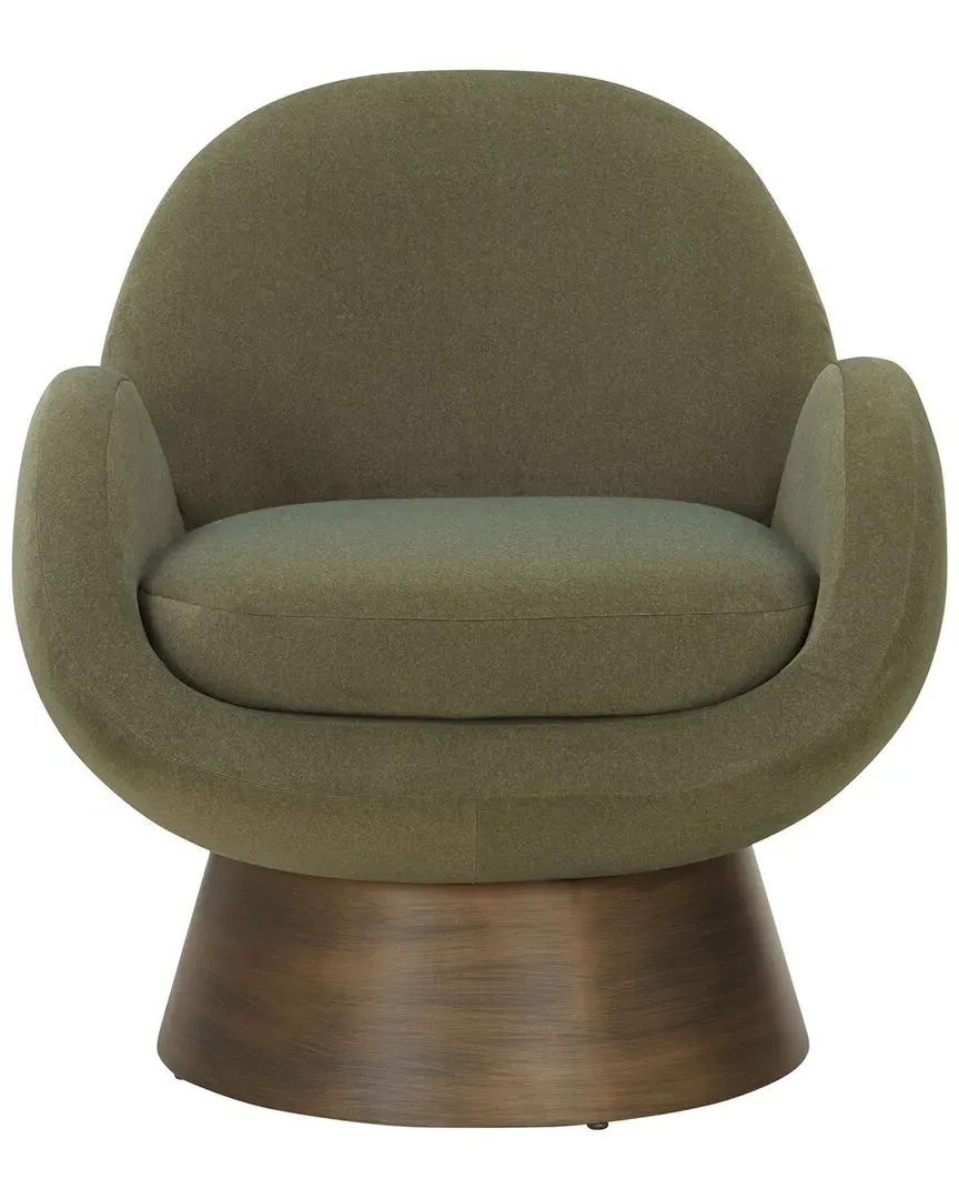 Paolini Metal Base Accent Chair - Olive Green image
