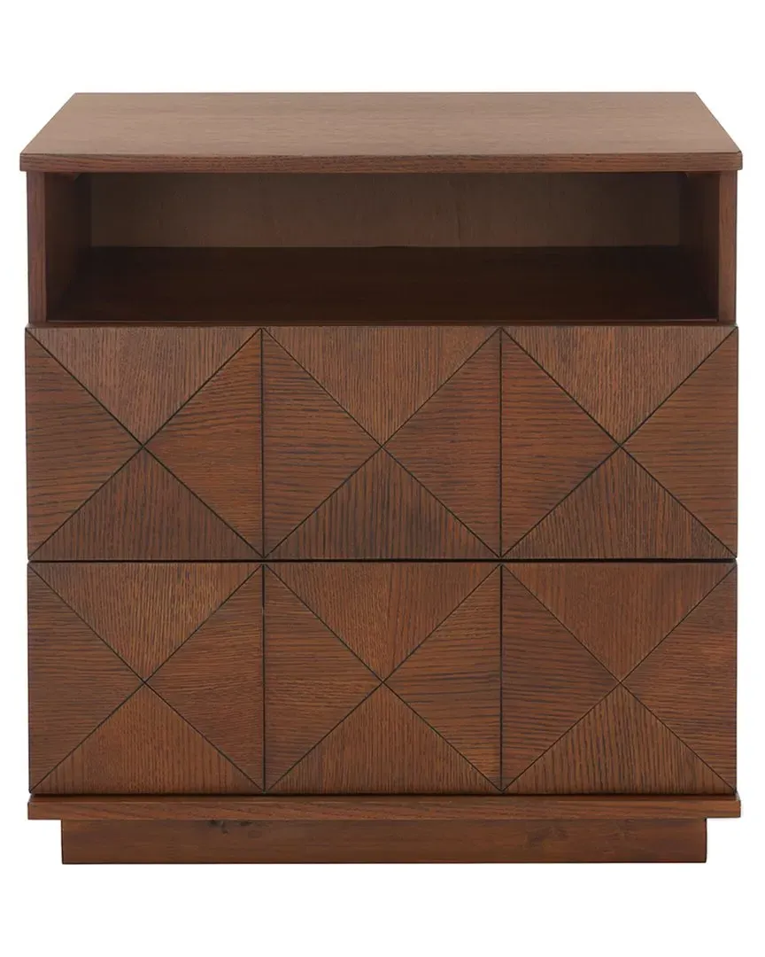 Patty 2-Drawer Nightstand - Walnut, Oak Veneer