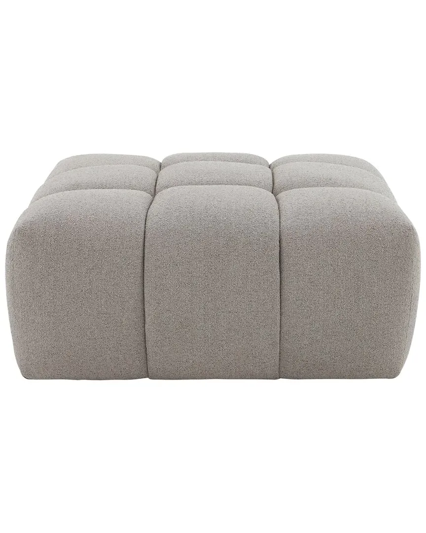 Petryna Boucle Tufted Ottoman - Grey