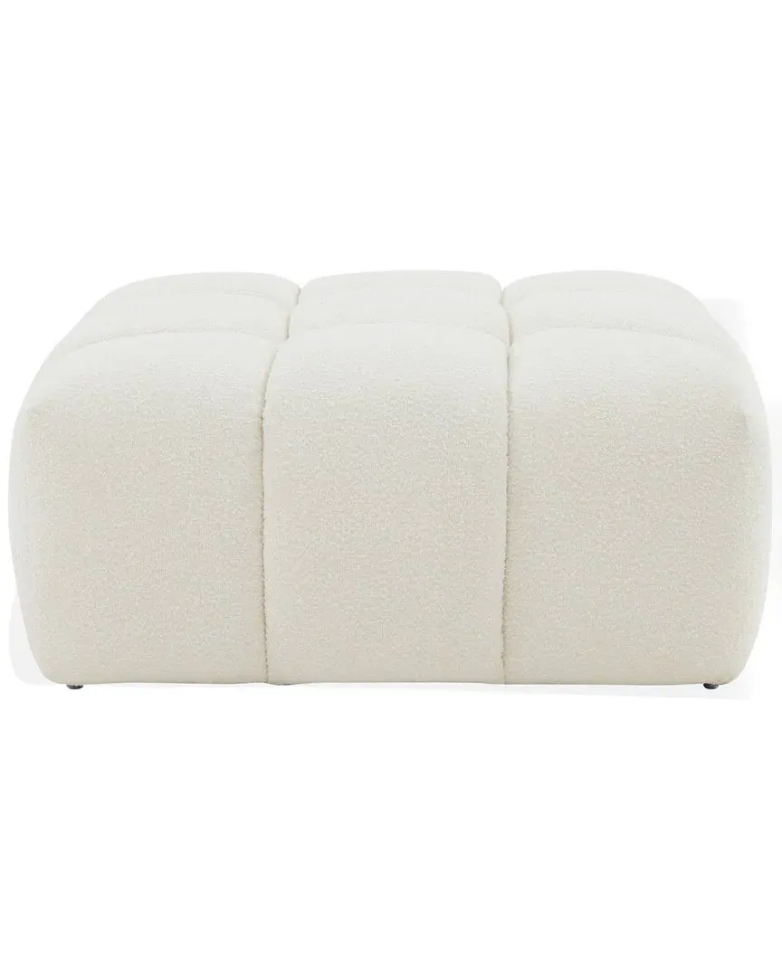 Petryna Boucle Tufted Ottoman - Ivory