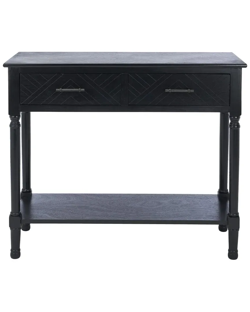 Couture Peyton 2 Drawer Console Table - Black, Pine