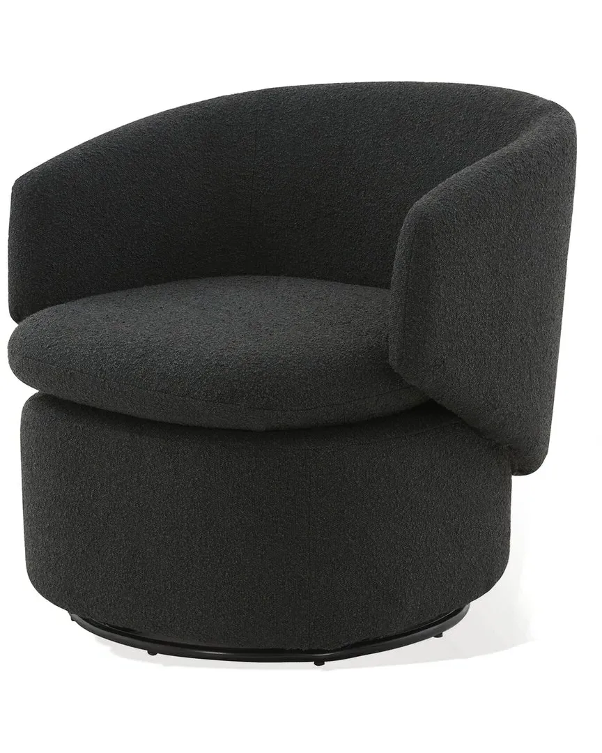 Phyllis Swivel Chair - Black, Boucle image