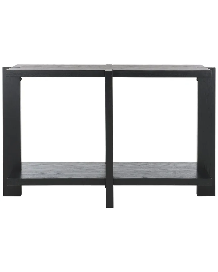 Quigley Rectangle Console Table with Storage - Black, Oak image