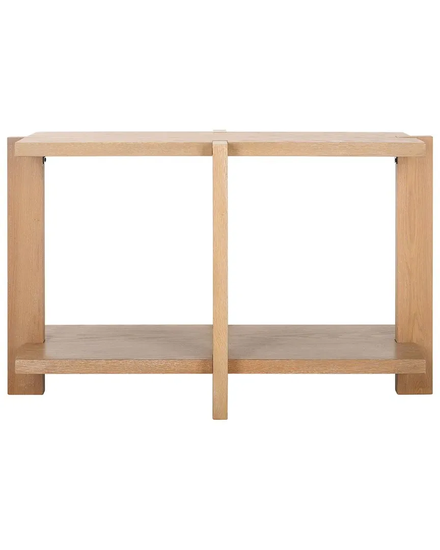 Quigley Rectangle Console Table with Storage - Grey, Oak