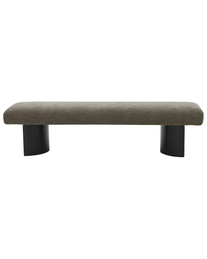 Raelee Metal Legs Bench - Brown, Linen image