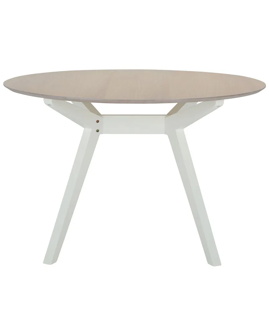 Rhonda Round Dining Table - White Washed, Rubberwood