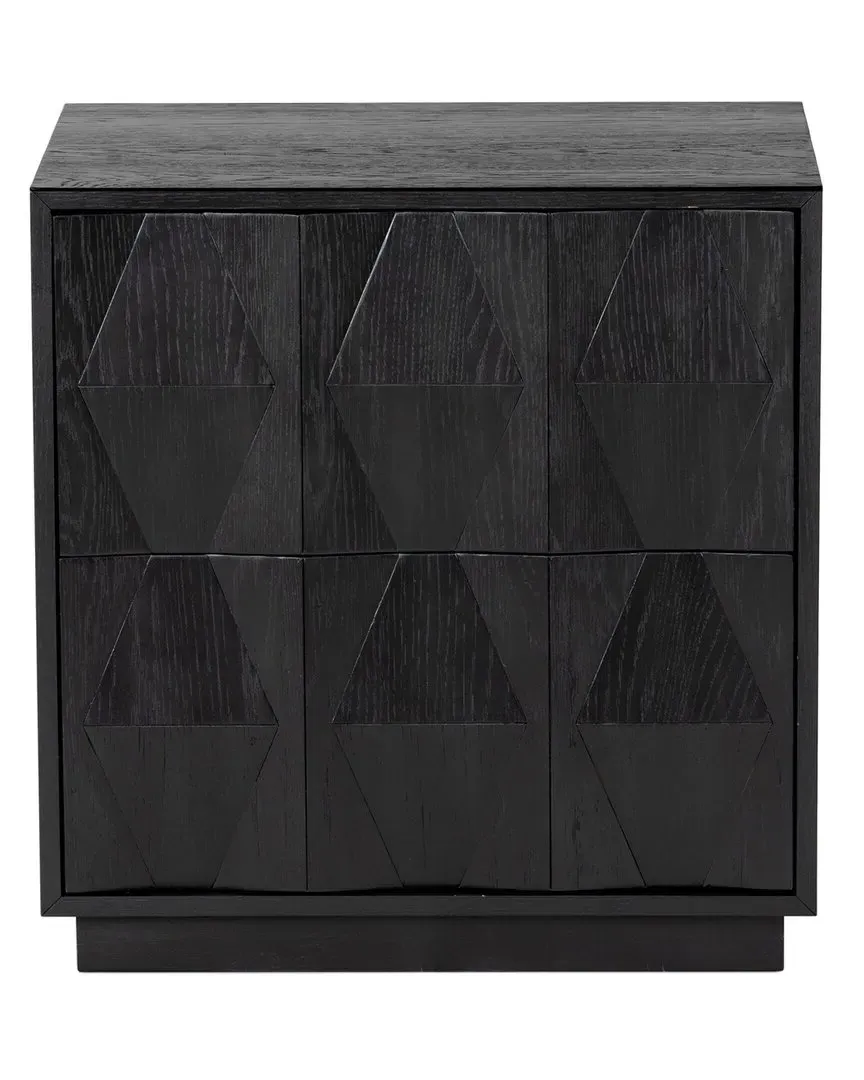 Riabelle 2 Drawer Nightstand - Black, Oak Veneer image