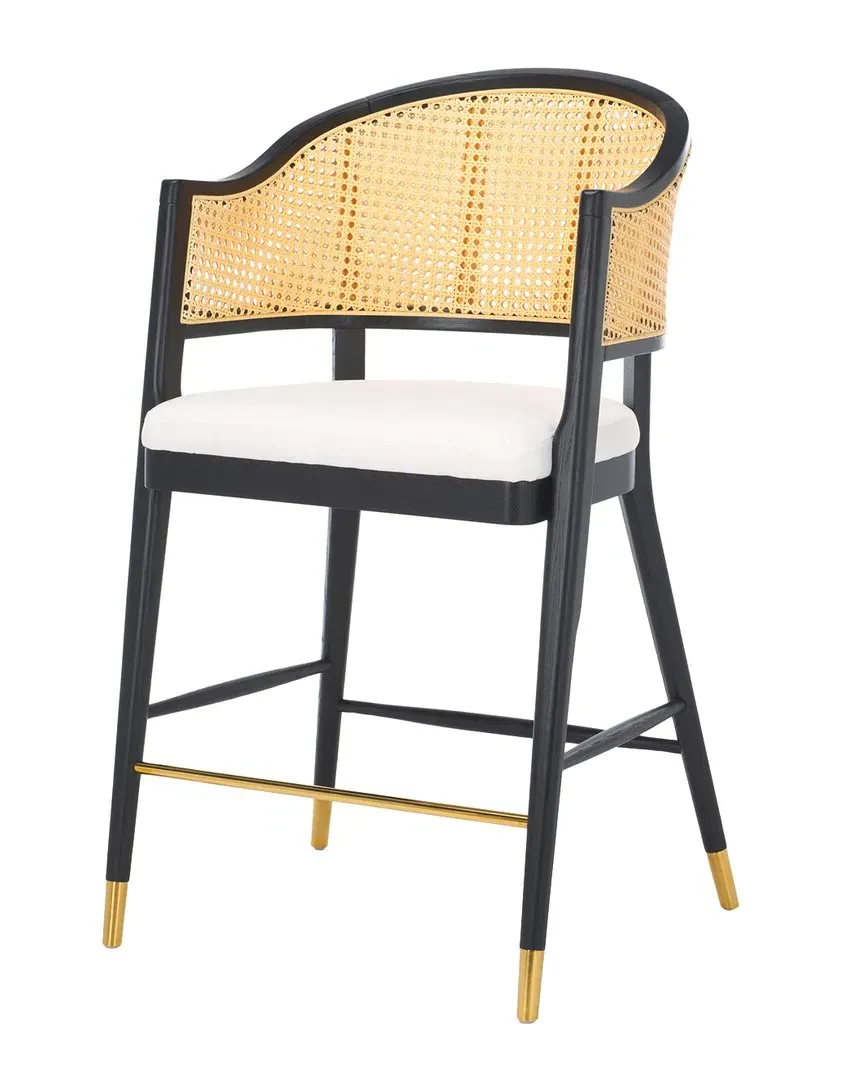 Rogue Rattan Barstool - Black, Ash Wood image