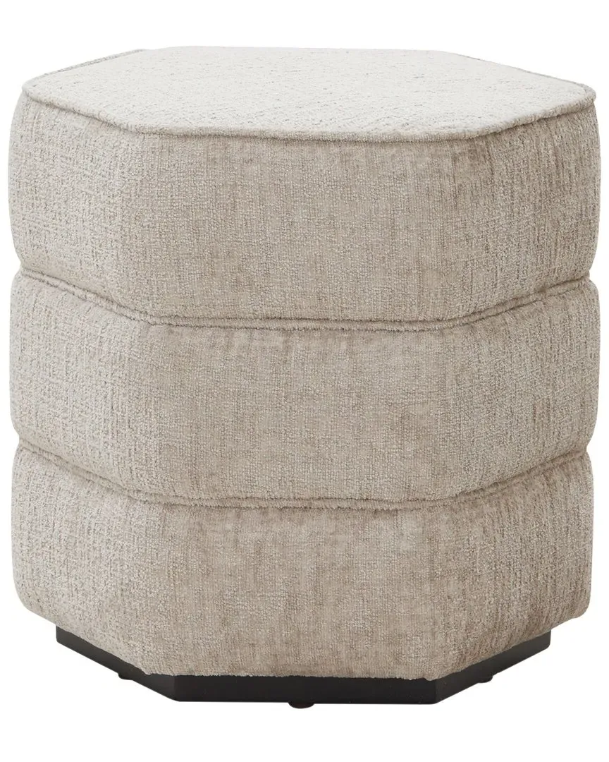 Rosaria Hexagon Ottoman - Taupe, Chenille