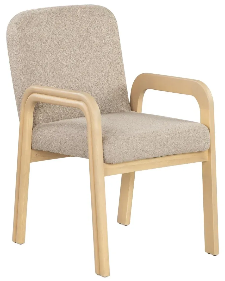 Roslina Boucle Dining Chair - Brown, Acacia Wood
