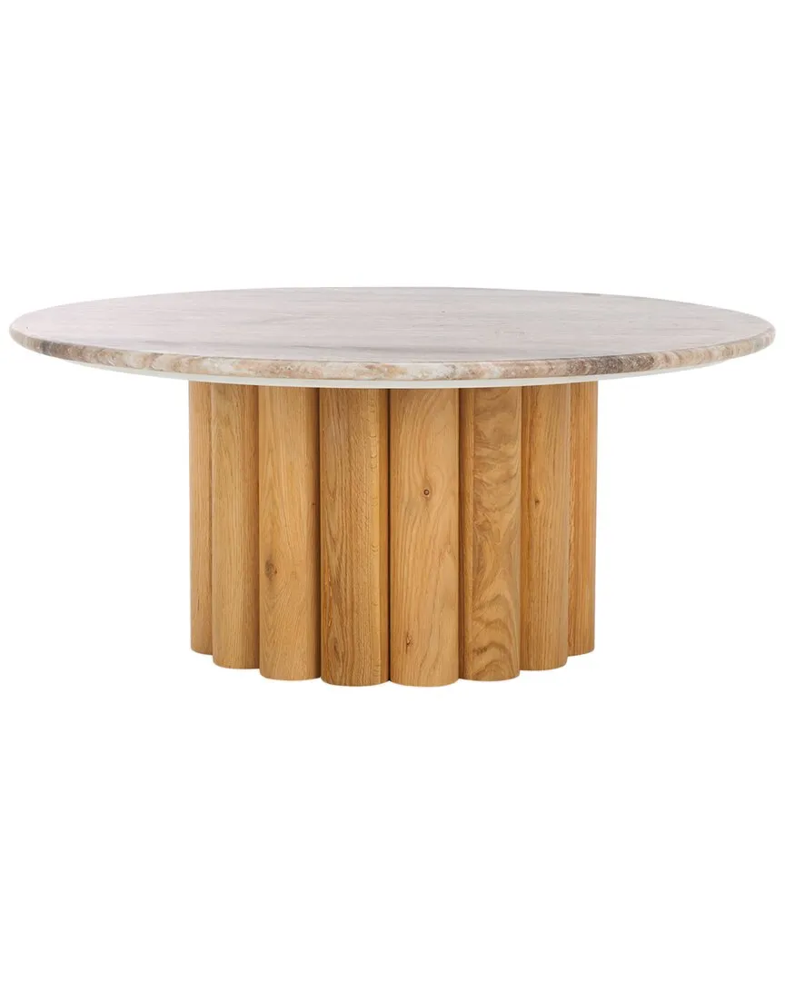 Roxiella Square Coffee Table - Brown, Marble image