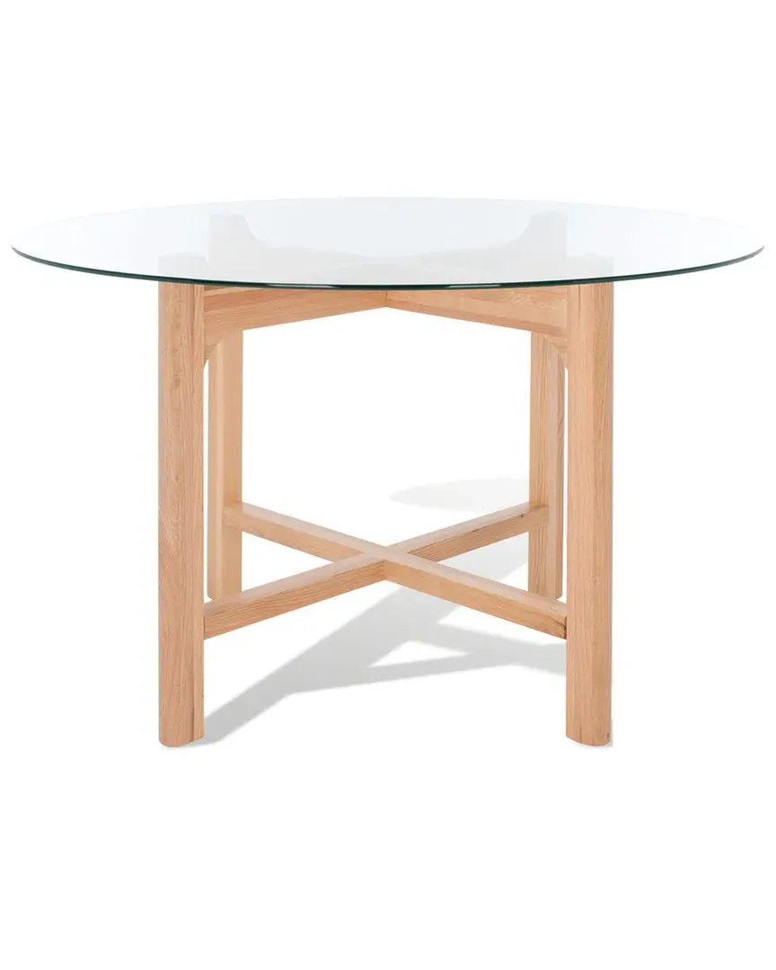 Ruthanne Round Dining Table - Oak, Glass image