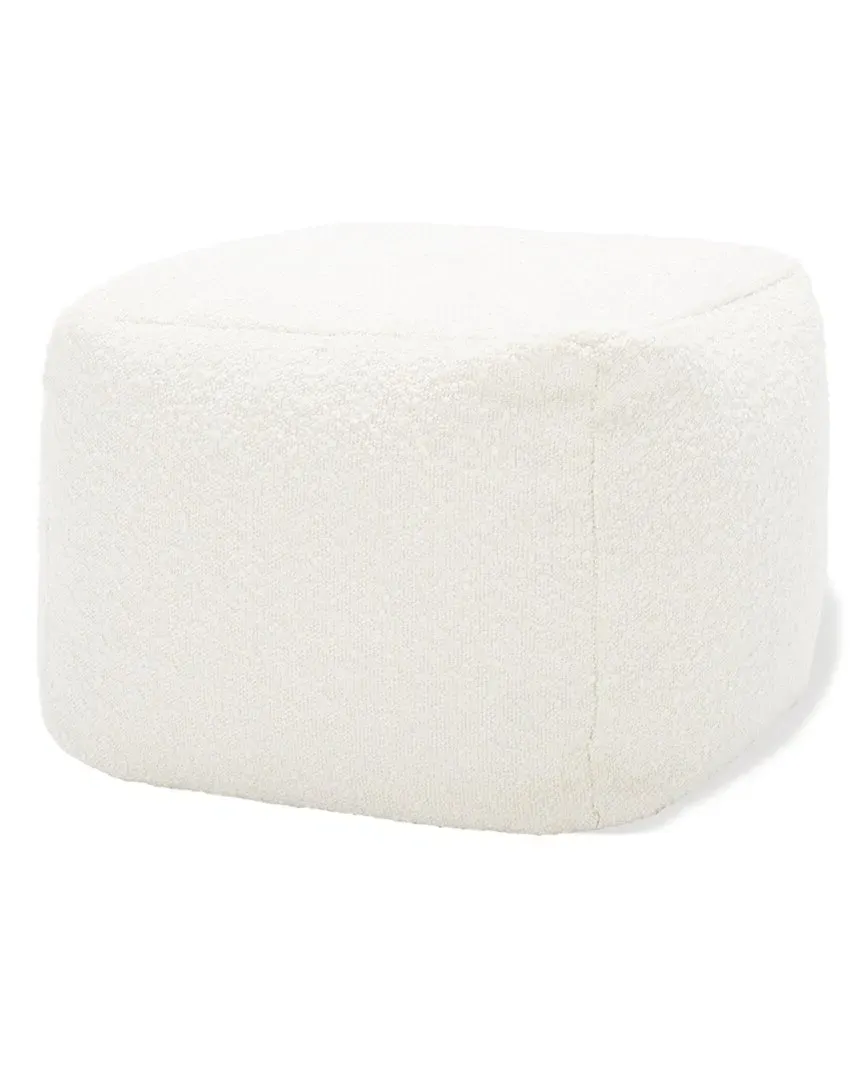 Samuels Rectangular Pouf - Ivory, Boucle