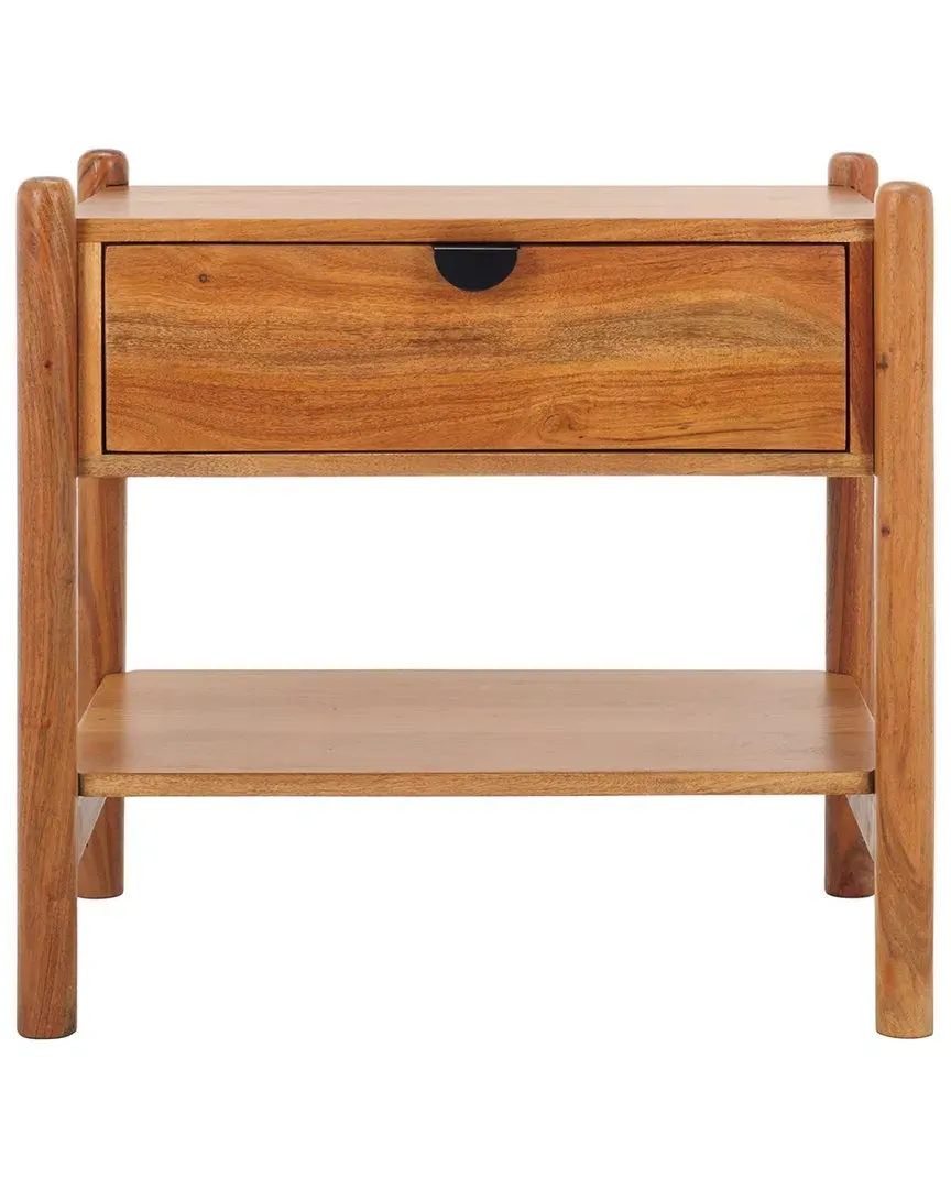 Shanti 1-Drawer Nightstand - Brown, Acacia Wood
