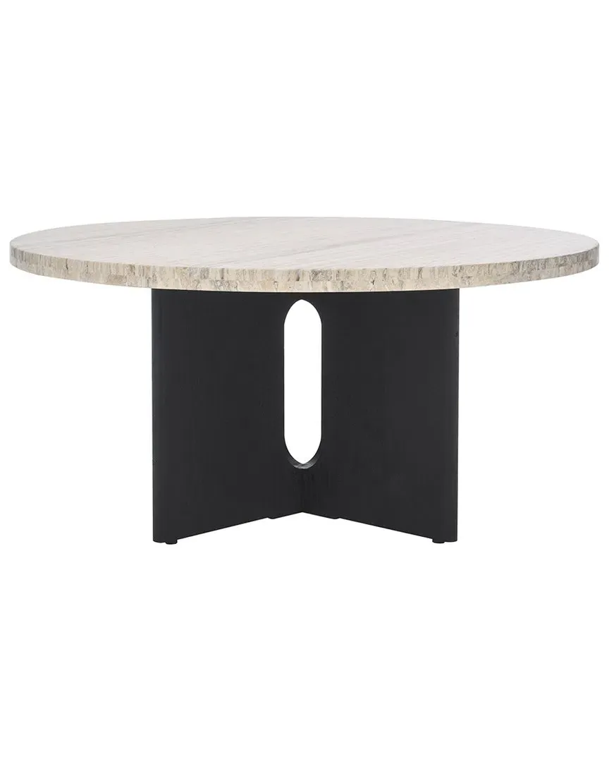 Shayna Round Coffee Table - Travertine, Wood image