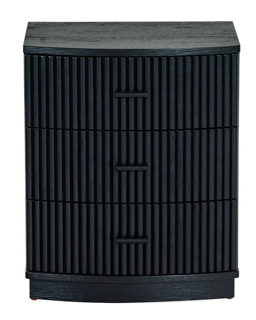 Shelbie 3-Drawer Nightstand - Black, Wood image