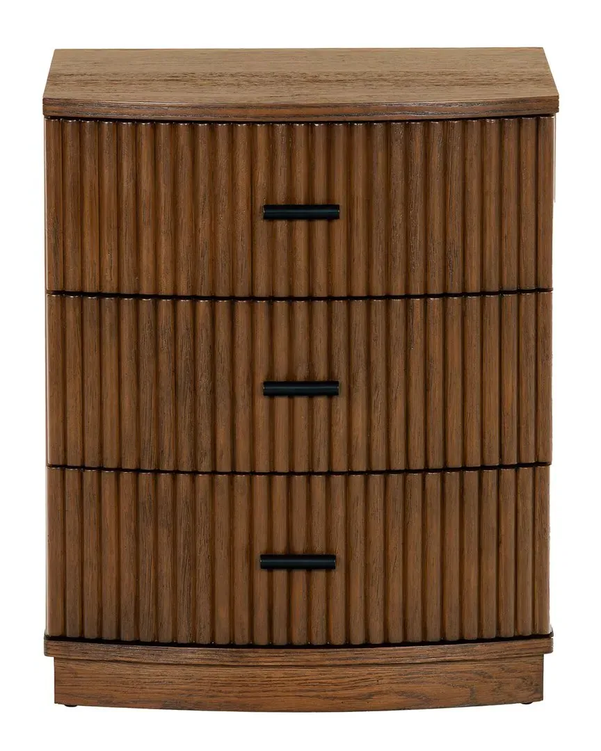 Shelbie 3-Drawer Nightstand - Medium Oak, Wood