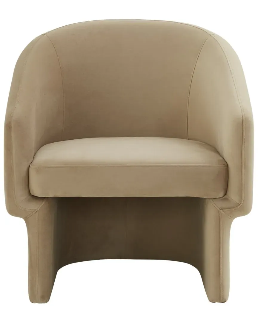 Susie Barrel Back Accent Chair - Light Brown, Velvet image