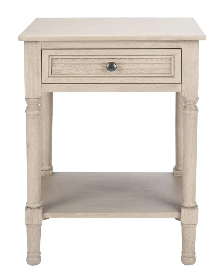 Couture Tate 1-Drawer Accent Table - Greige, Pine