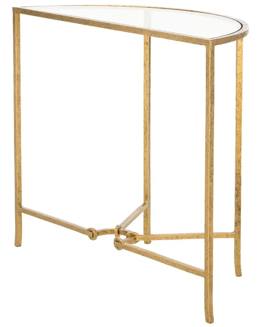 Tauri Half Moon Console Table - Gold, Glass image