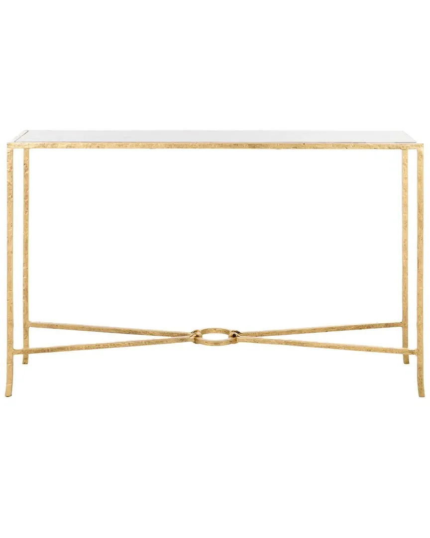 Tauri Rectangle Console Table - Brass, Marble image