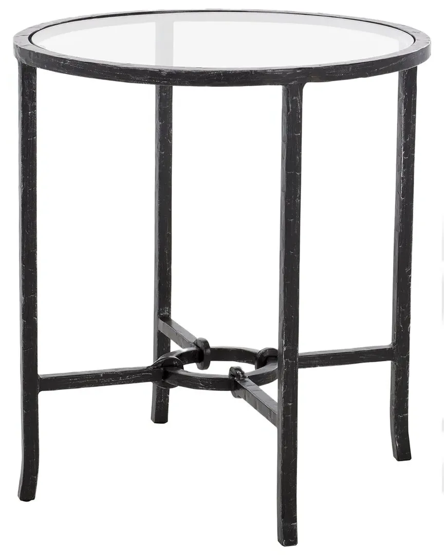 Tauri Round Accent Table - Black, Forged Iron image
