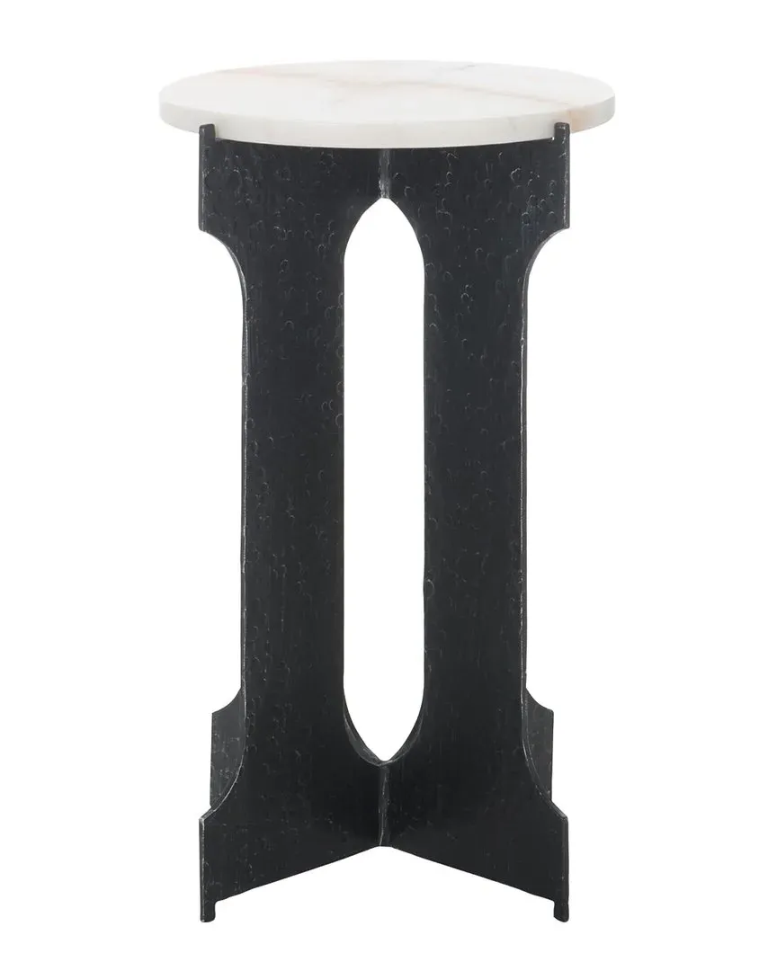 Tayanna Metal Accent Table - Black, Marble image
