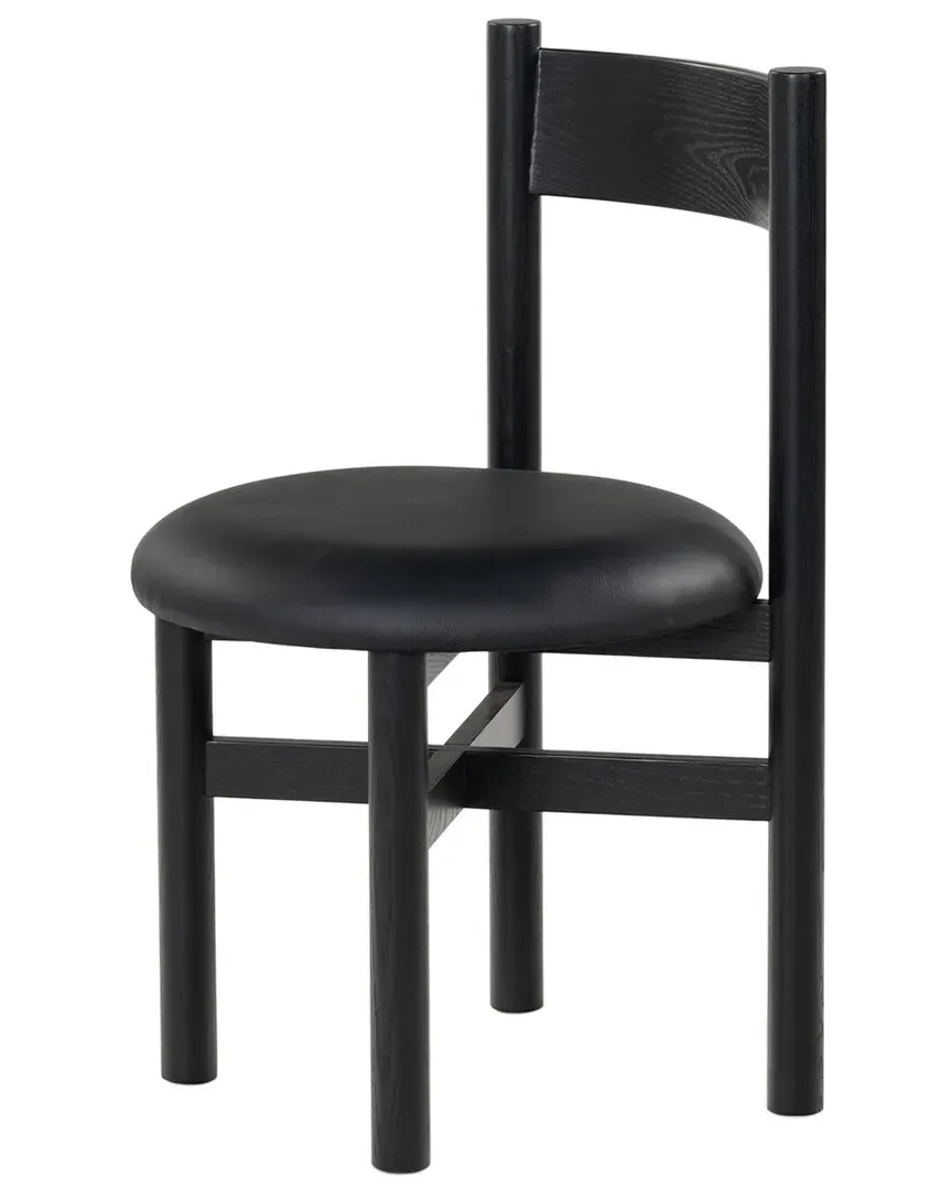 Tayla Leather Dining Chair - Black, Ash Wood image