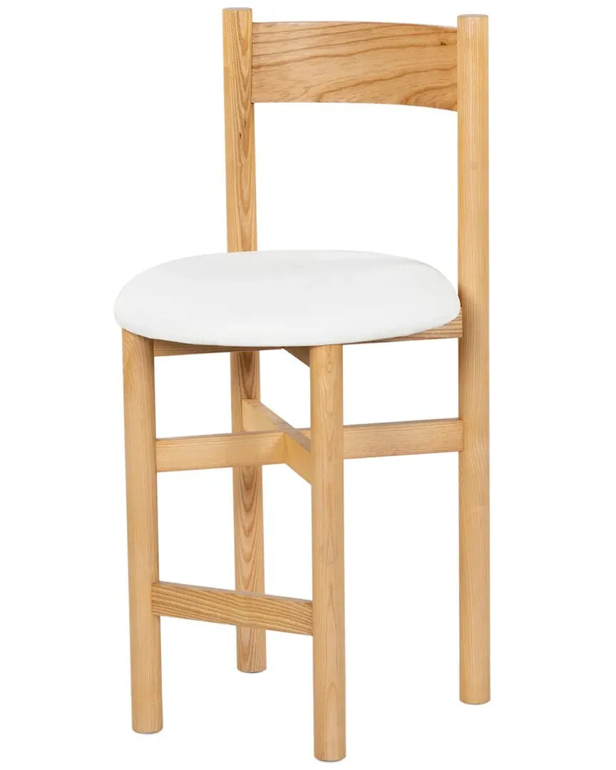 Tayla Linen Counter Stool - Natural, Ash Wood